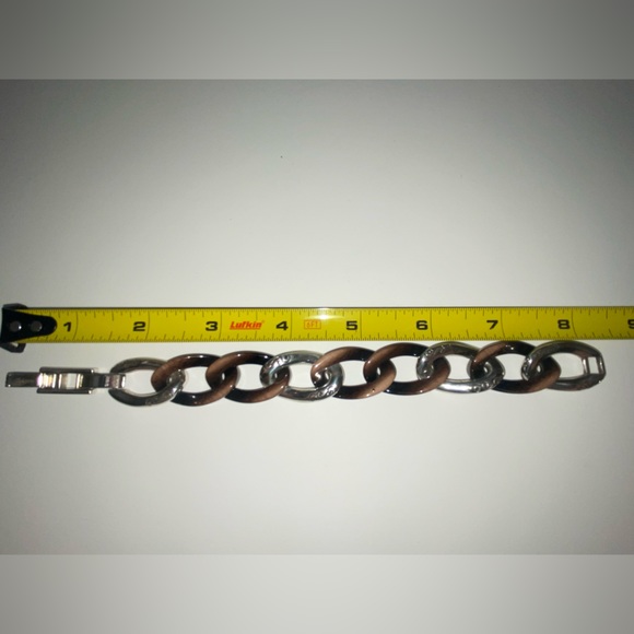 Brighton Reversible Bracelet, with silver, tiger eye and black links. - Picture 5 of 7